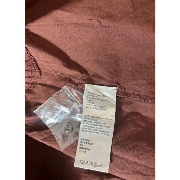 Free People Women Sz Medium Tunic We The Free Freya Poplin Oversized Button Top - Picture 15 of 15